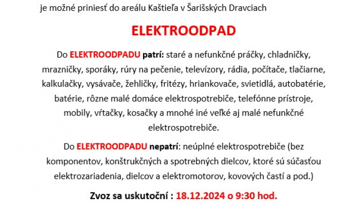 1. fotografia fotogalérie Zber elektroodpadu - foto