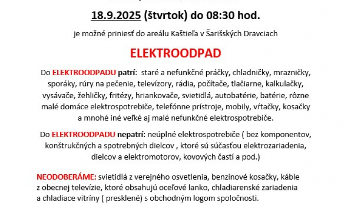 1. fotografia fotogalérie Zber elektroodpadu - foto