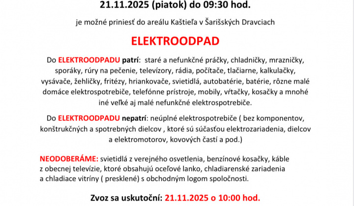 1. fotografia fotogalérie Zber elektroodpadu v našej obci - foto