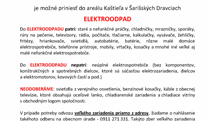 1. fotografia fotogalérie Zber elektroodpadu - foto