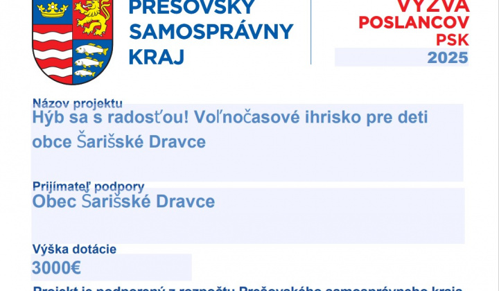 1. fotografia fotogalérie Projekty / Voľnočasové ihrisko v našej obci - foto